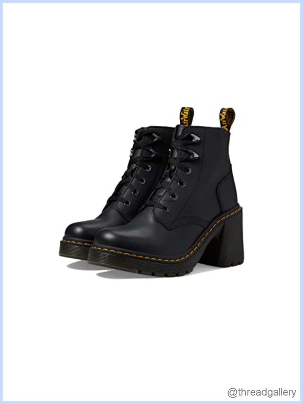 Jesy Leather Heeled Lace Up Ankle Boots Round Toe Block Heel Work